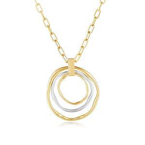 여성용 COBI 투톤 펜던트 목걸이, 18K 골드 & 실버 도금 레이어드 링크 체인, 스테이트먼트 믹스 메탈 주얼리, 트렌디한 패션 목걸이 선물