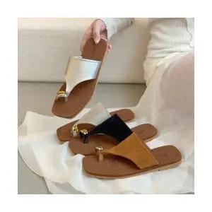 여자 스트랩 샌들 슈즈 플랫 슬리퍼 위에 여름 프렌치 캐주얼 바캉스 비치 BE5