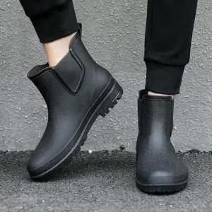 심플핏 남성 숏 첼시 레인부츠 방수 고무 장화