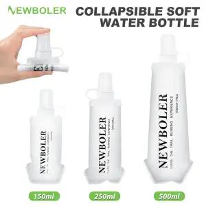 NEWBOLER 150250500ml 소프트 플라스크 접이식 접이식 물병 TPU BPA 야외 스포츠 휴대용 워터 가방 러닝 캠
