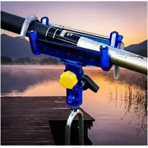 HK 낚시대 자동 잠금 유터 선상 양어장 낚시거치대 받침대, 블루