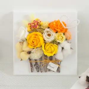 카네이션 조화 액자 우드 set 20cm 3컬러 꽃 어버이날 스승의날 벽 장식 벽걸이 감사 선물 행사