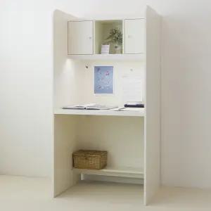 [아이디어스터디] 에디슨 1인 독서실책상 기본형 812 크림화이트