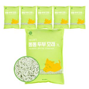 뽀시래기 뽕뽕 두부모래 녹차 7L 6개입