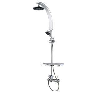 국산 해바라기 샤워기 DS8501 실버 선반 수전 일체형