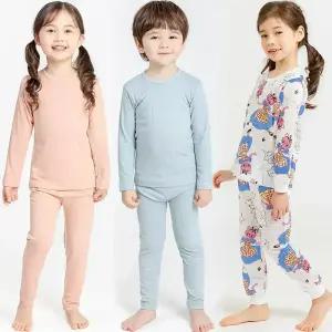 국산 아기옷 유아내복 아동내의 봄 가을 겨울 무형광 자가드 모달 골지 레이온 긴팔실내복