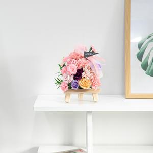 카네이션 조화 화환 달빛 미니set 20cm 꽃 어버이날 스승의날 테이블 장식 감사 선물 행사 소품