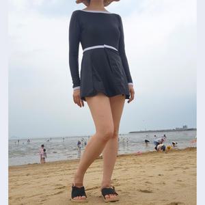 오프닝 체형커버 호텔수영장 긴팔 비치 원피스 엄마 수영복