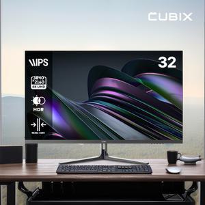 큐빅스 LG IPS패널 4K UHD 고해상도 32인치 모니터 CX-320U60 게이밍 컴퓨터 모니터