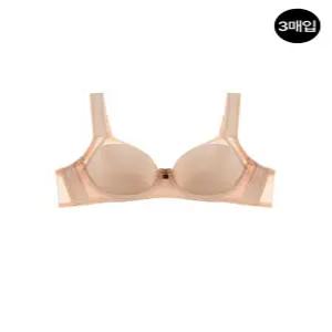 [컴핏비너스][A-F컵]빅사이즈 풀커버 와이어 브라 3매입(SSET637)