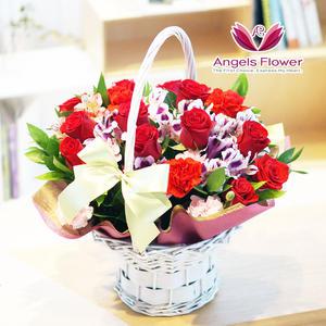 [엔젤스플라워] 고급형 고맙습니다 카네이션 바구니 전국꽃배달서비스