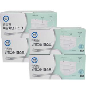 깨끗한나라 덴탈형 비말차단마스크 KF-AD 50매 x4개 (총200매)