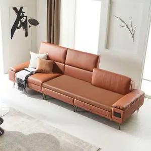 HD 디바노럭스4인 천연소가죽 온열소파 컴포트 황토숯볼 카멜)