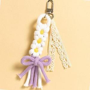 입문 마크라메diy 데이지 꽃 키링만들기 키트 초등미술재료 집콕놀이 영아