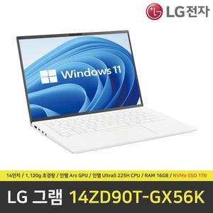 LG 그램 14ZD90T-GX56K 노트북 / 윈도우 11 설치 / RAM 16GB / NVMe SSD 1TB