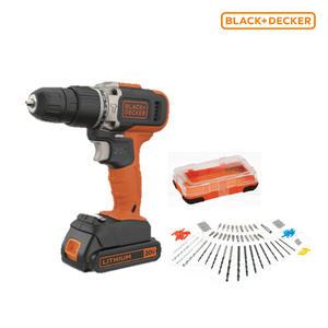 블랙앤데커 20V 무선 충전 햄머드릴(100pcs 액세서리 포함) EBCD704