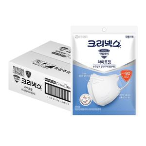 KF80 라이트핏 새부리형 국내생산 마스크 화이트 대형 1P X 40EA