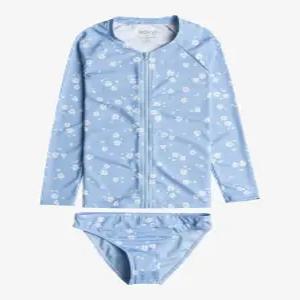 [록시키즈] 주니어 블루 플라워 패턴 집업 래쉬가드 세트 (TE21BR026-XWB)