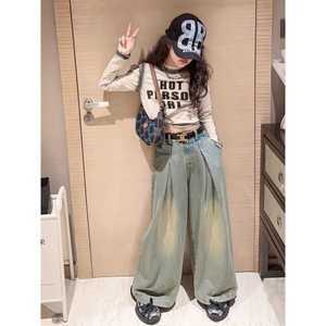 방송댄스복 걸스힙합 무대복 주니어 재즈 공연복 초등학생 댄스의상 데님 제품 힙합 댄스복 무대