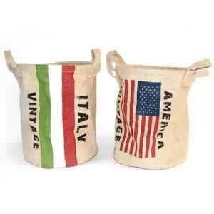 빈티지 바스켓 롱스타일 패션바구니 빈티지바구니 디자인바구니 인테리어바구니 장식용바구니 원단바구니