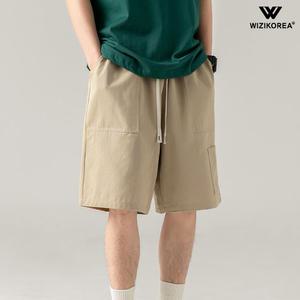 남성 여름 빅포켓 면 카고 숏팬츠 밴딩 5부 반바지 WI221PN