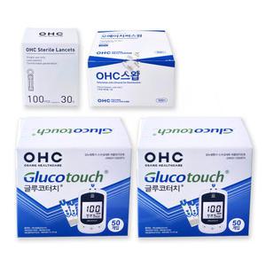 OHC 글루코터치 혈당시험지 100매+채혈침 100개+알콜솜 100매