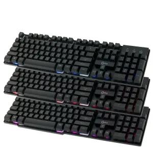 USB LED 저소음 게이밍 키보드 생활방수 게임 용 PC방 롤 갈축 무소음
