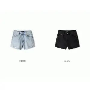 [후아유]WHOAU 여성용 디스트로이드 청반바지 Destroyed Short Denim Shorts WHTJE2637FSG
