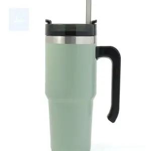 제이미스토어 보온보냉 빨대 텀블러 600ML 카키 보온텀블러