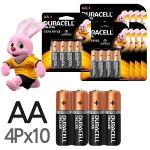 듀라셀 알카라인 AA 4P카드 건전지 10개/AA건전지/전지/기계/장난감/리모컨/손전등/게임기/시계/알람시계