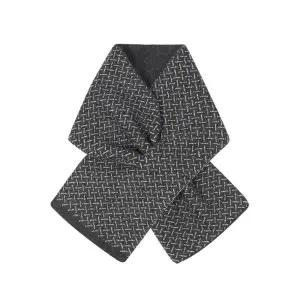 [롯데백화점]닥스 25FW 캐시미어 100 쁘띠 트임홀 화이트모티브 머플러블랙(OLW1ACF2110K1)양말증정