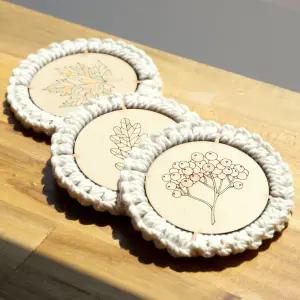 아트랄라 마크라메 우드티코스터 DIY 키트 우드 매듭공예 색칠