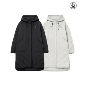 패딩 CQK LW244DJ770 여성) 다이아 퀼팅 라이트 후드 롱 다운 점퍼