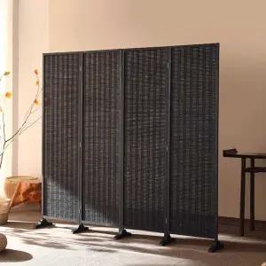 라탄가림막 파티션 블랙 한옥 칸막이 공간분리 카페 매장