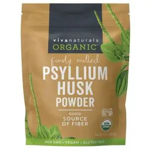 비바 내추럴 유기농 차전자피 파우더 10 온스미세 분쇄 무향 글루