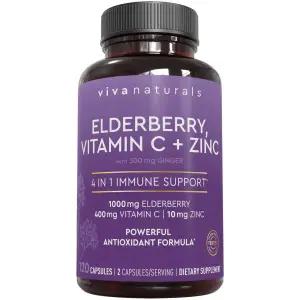 엘더베리 비타민 C 아연 생강 면역 지원 보충제 2개월 공급 2개월
