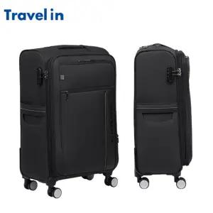 프리미엄 소프트캐리어 천캐리어 확장형 저소음 바퀴 20인치 24인치 29인치 (블랙)