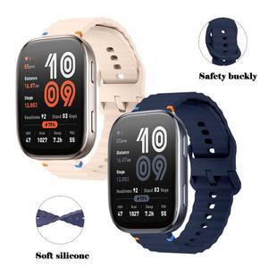 Amazfit BIP6/밸런스 용 22mm 물결 모양 스티치 실리콘 시계 밴드 남성용 여성용 퀵 릴리스 스트랩 소프트