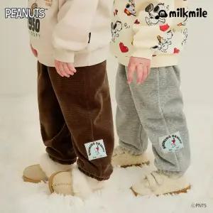 [밀크마일] [피너츠]스누피스케이팅포인트벨로아융기모조거팬츠