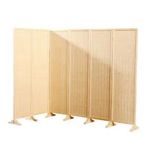 대나무 파티션 스탠드 원목 라탄 분리 높이 가림막 가벽 4단