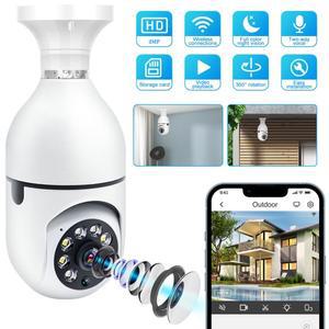 Ycc365 플러스 E27 전구 와이파이 카메라 인간 감지 컬러 나이트 비전 오디오 보안 카메라 CCTV 비디오 감