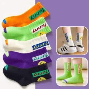 아동양말 4계절양말 Funny 중목 5족세트 면양말 유아동양말세트 어린이 선물 기념품