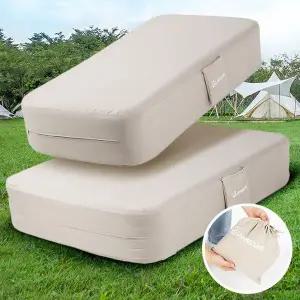 [에이치플러스몰]에어매트커버 싱글 더블 캠핑패드 자충매트리스 베드 캠핑매트리스