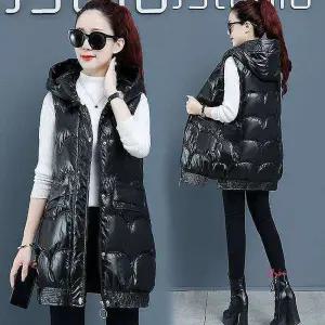여성 패딩 겨울 따뜻한 긴조끼 캐주얼 롱조끼xyz561