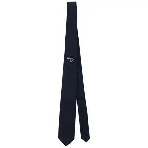 프라다 25FW 블루 사피아노 삼각로고 타이 UCR77 1WQ8 F0SVF