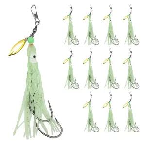 마리수 대구 낚시 바늘 대구 야광 꼴뚜기 40호 쌍바늘 채비 블레이드 자작 채비 12개