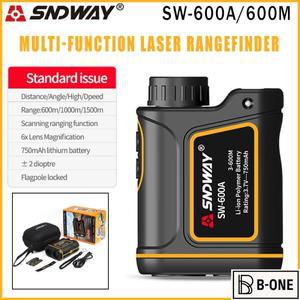 SNDWAY SW-600A600-1500m, 데이터 로거 및 터치 스크린이 포함된 레이저 거리 측정기, 골프 사냥용