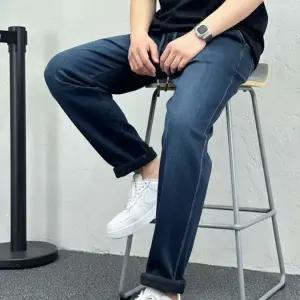 작업복 겨울 기모청바지 빅사이즈 데님 남성 따뜻한 보온 스판