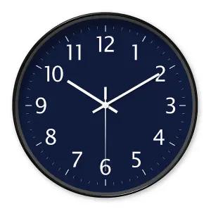 대형 벽시계 빅사이즈 인테리어 거실 포인트 라운드 네이비 - 블루 미니 소형멀리스트 디자인 장식배터리