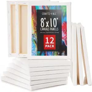 공예품 4 올 스트레치 캔버스 페인팅 - 8x10 빈 아트 12팩 아크릴 및 유화 물감으로 페인팅할 수 있는 액자